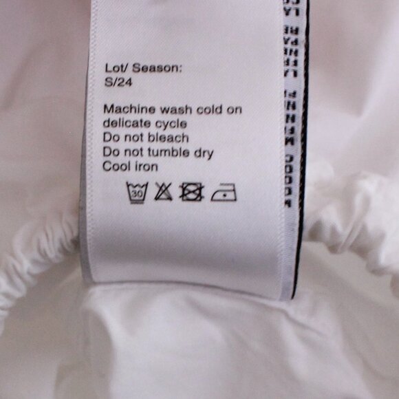 R13 Crossover Bubble Shirt in White Long Sleeve Cotton Button Down - Picture 15 of 15